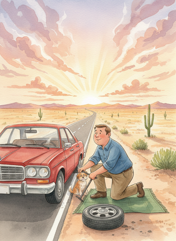 A Flat Tire on the Highway