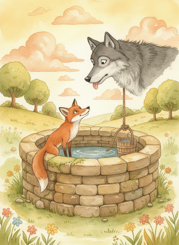The Wolf and the Fox in the Well